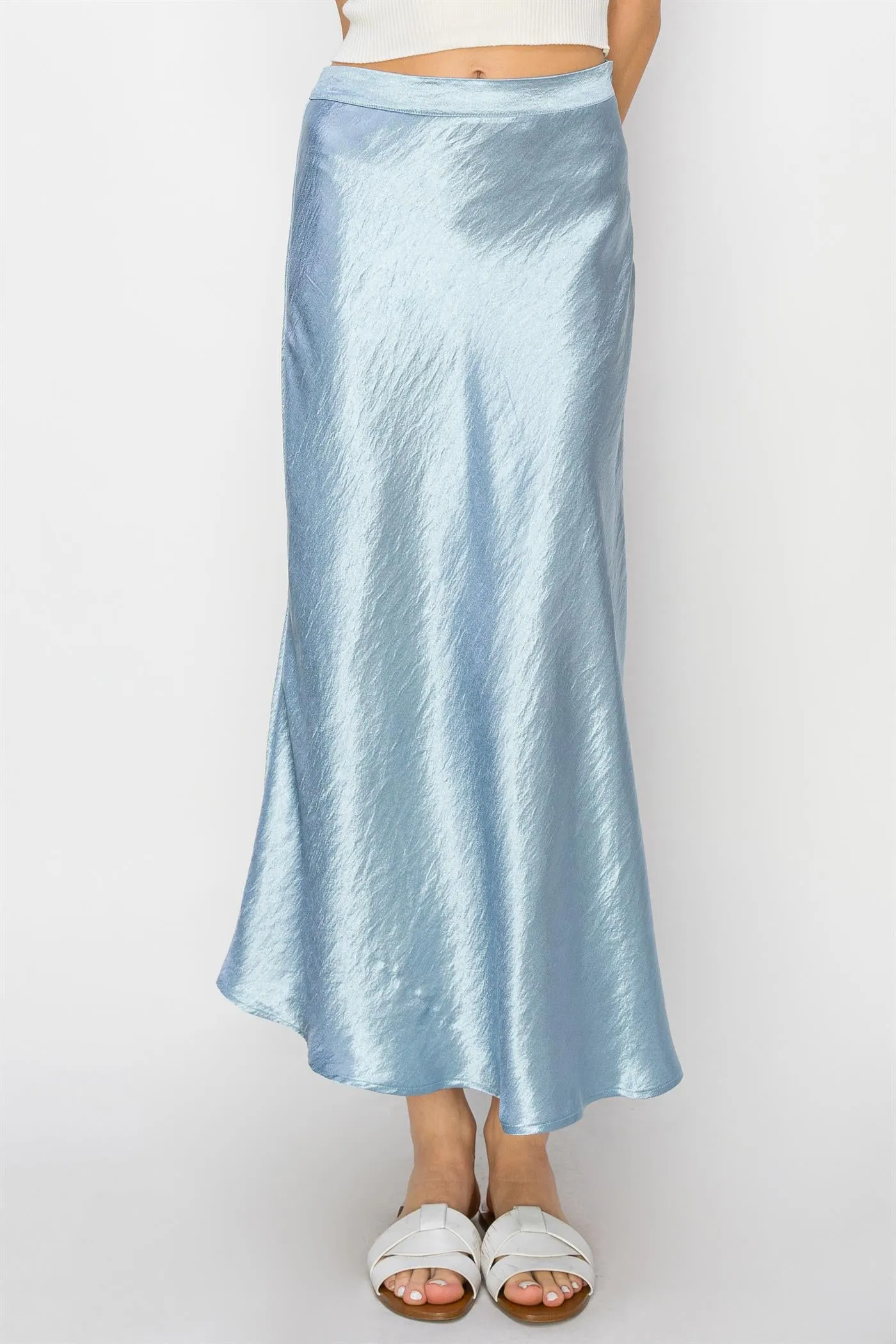 DZ24A853-Satin Midi Skirt