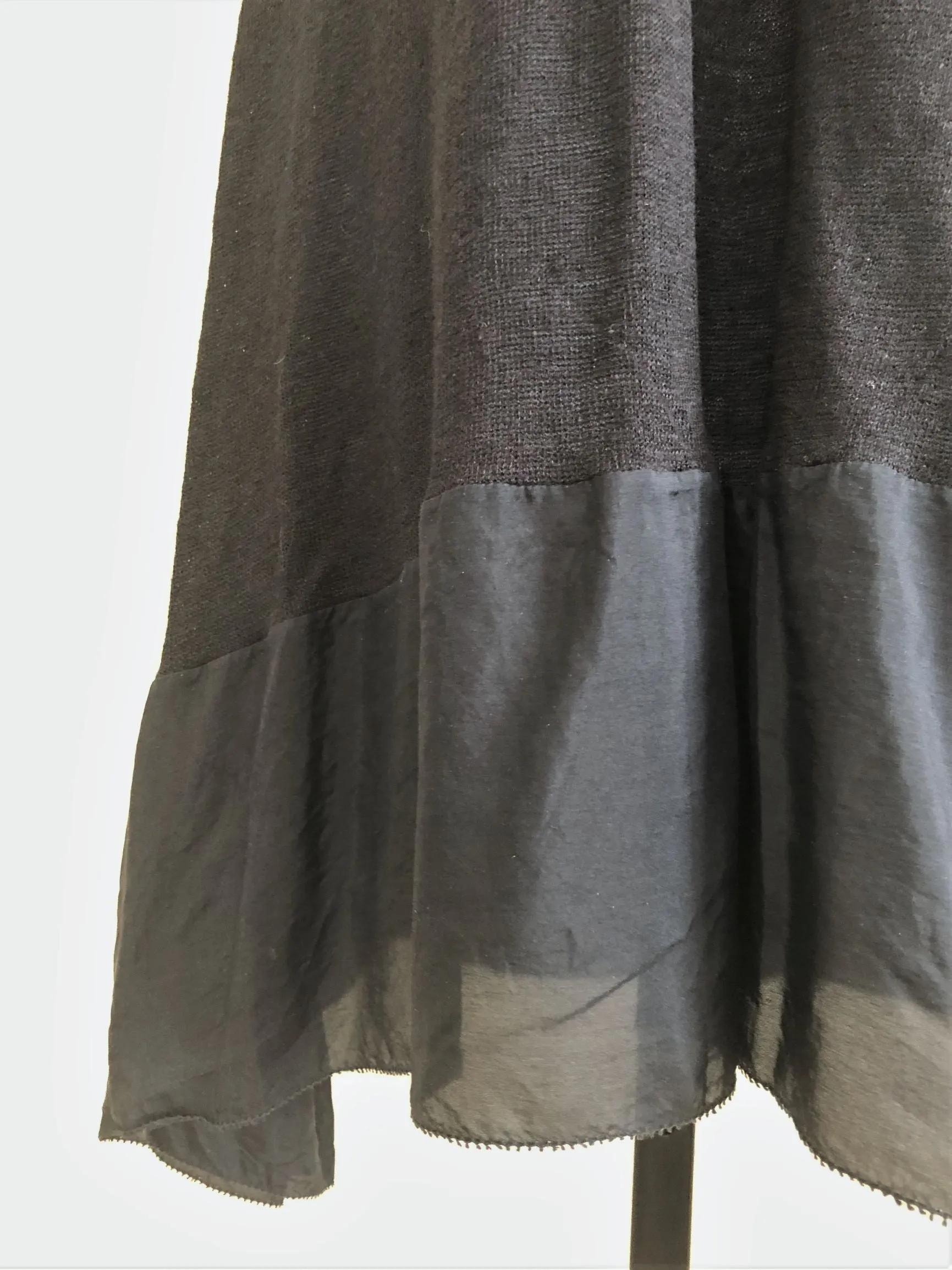 Eileen Fisher SMALL Black Ruffle Dress