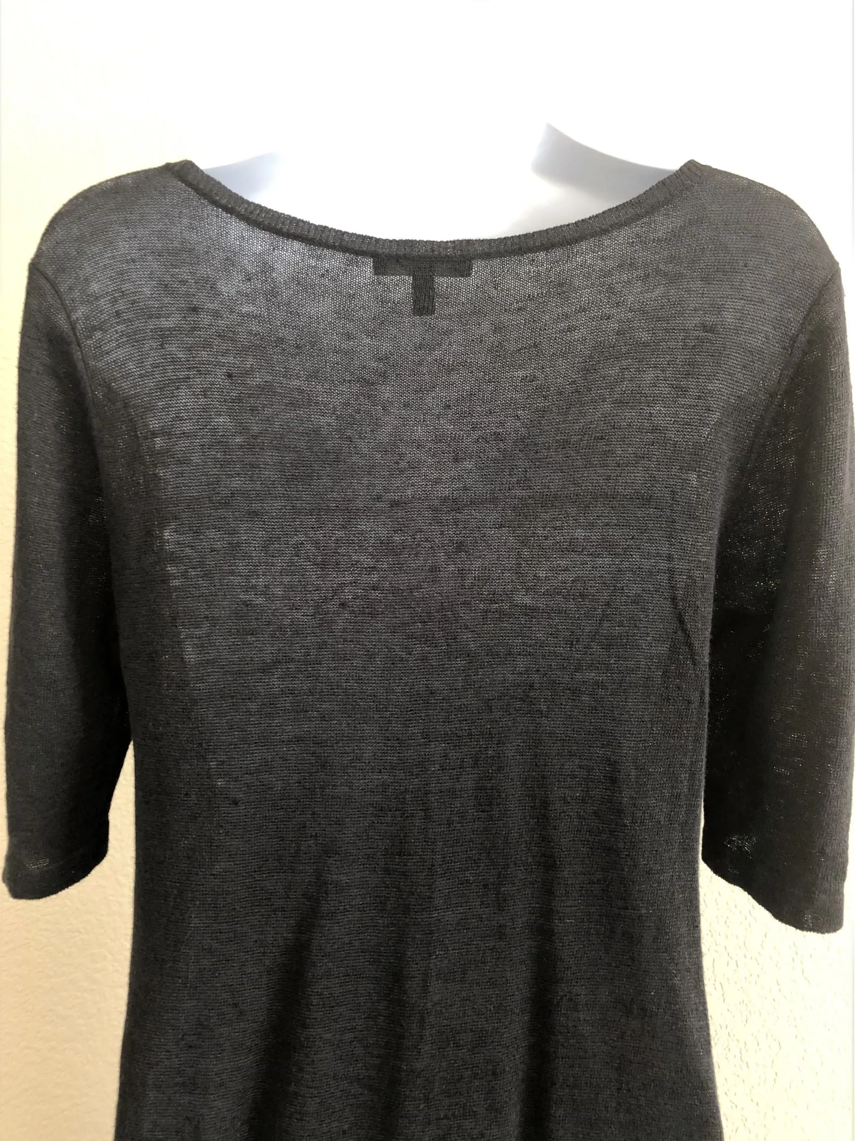 Eileen Fisher SMALL Black Ruffle Dress