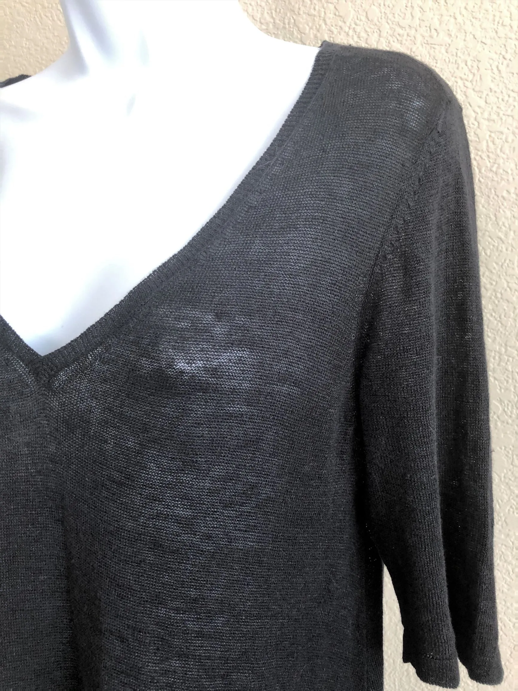 Eileen Fisher SMALL Black Ruffle Dress