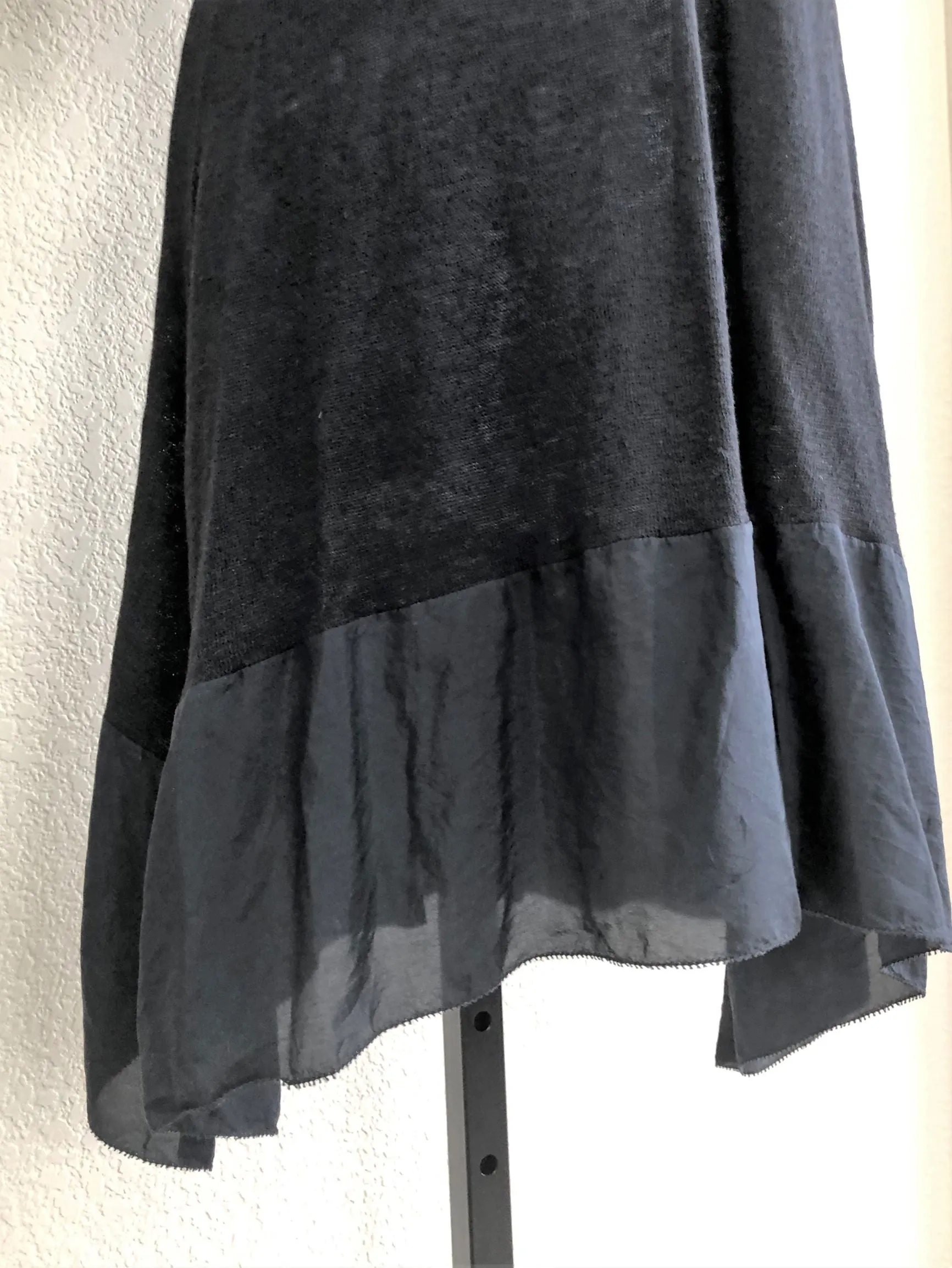 Eileen Fisher SMALL Black Ruffle Dress