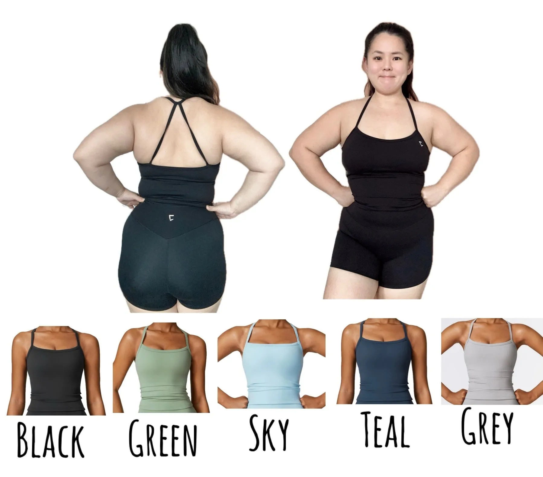 Everyday crossback full length padded tank top leggings set
