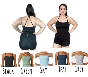Everyday crossback full length padded tank top leggings set