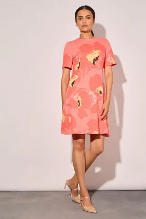Floral Jacquard Soft Knit A-Line Dress