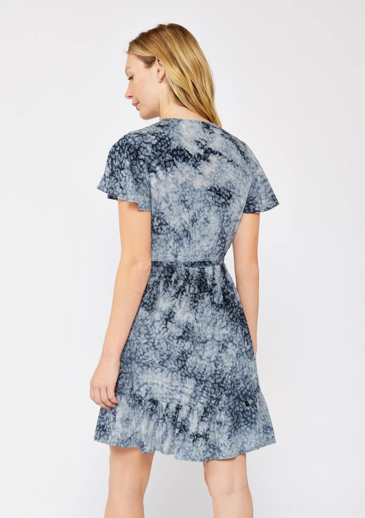 Flutter Sleeve Wrap Mini Dress