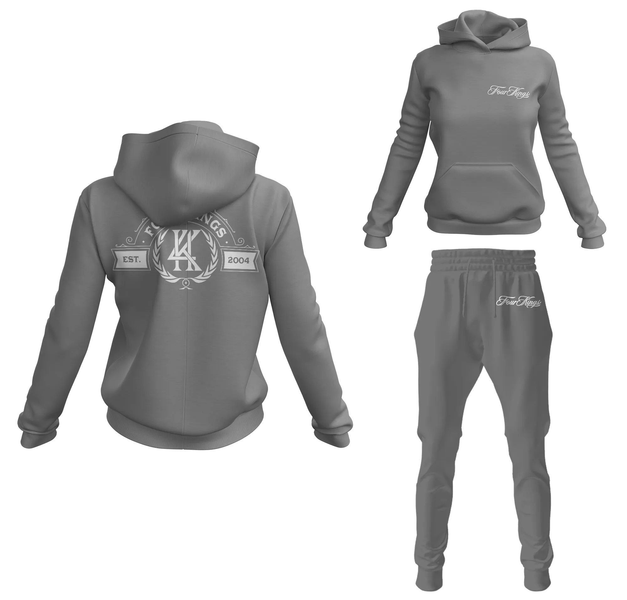 Four Kings Women's V1 Pullover Sweatsuit (Gray)
