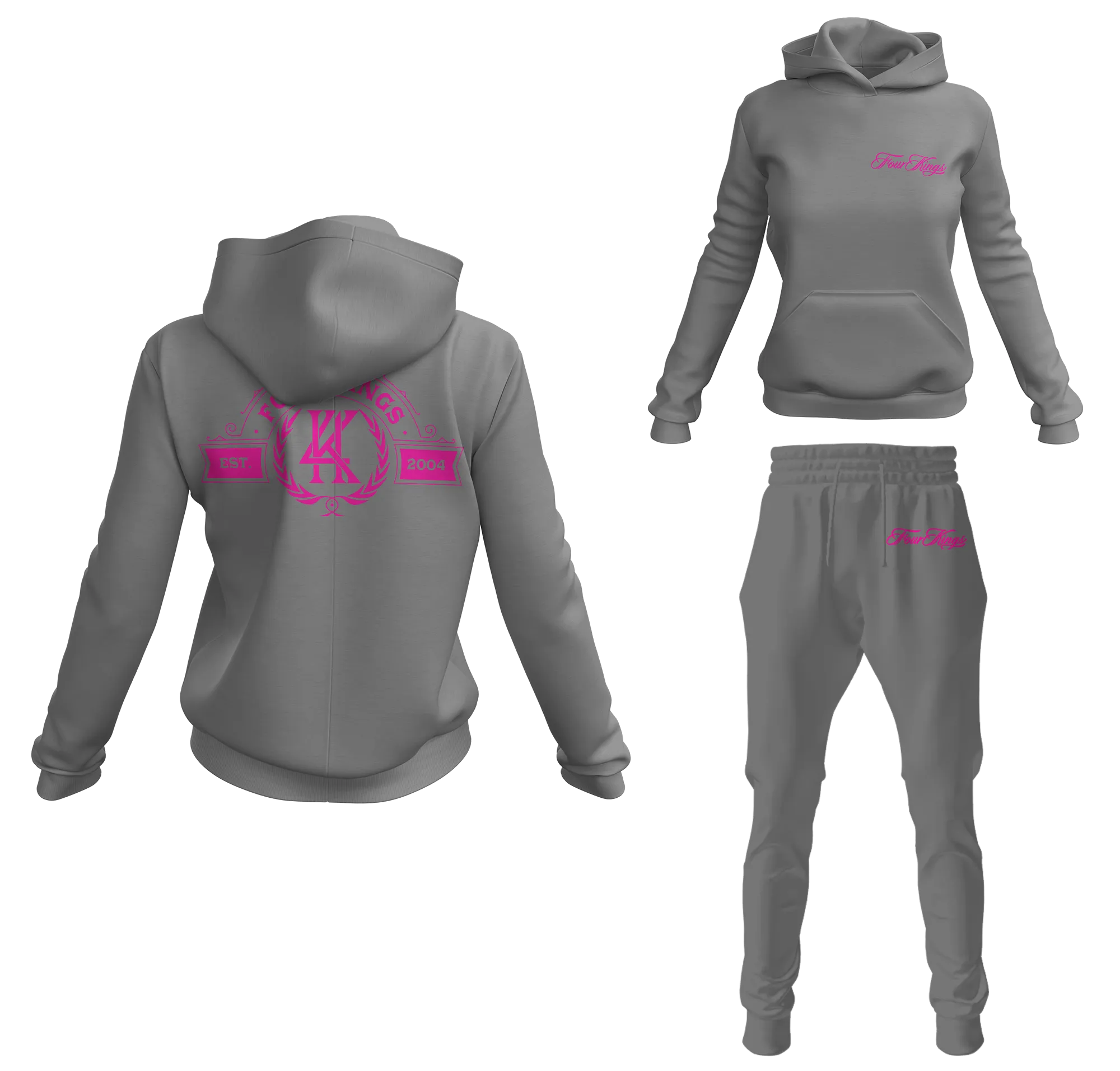 Four Kings Women's V1 Pullover Sweatsuit (Gray)