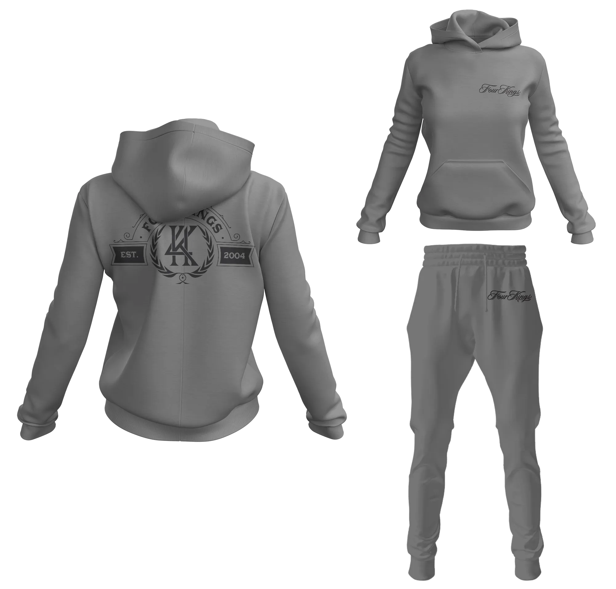 Four Kings Women's V1 Pullover Sweatsuit (Gray)