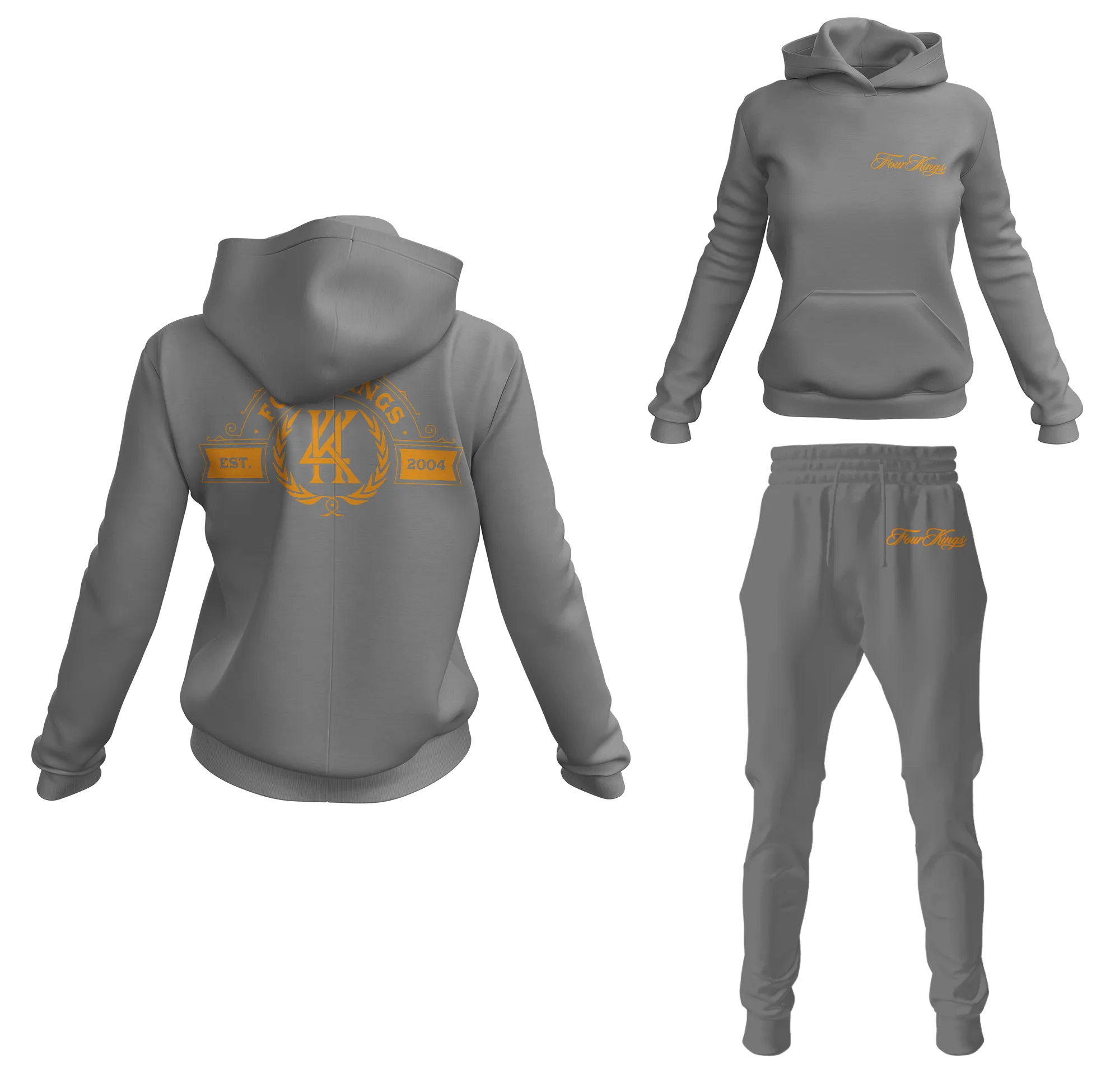 Four Kings Women's V1 Pullover Sweatsuit (Gray)
