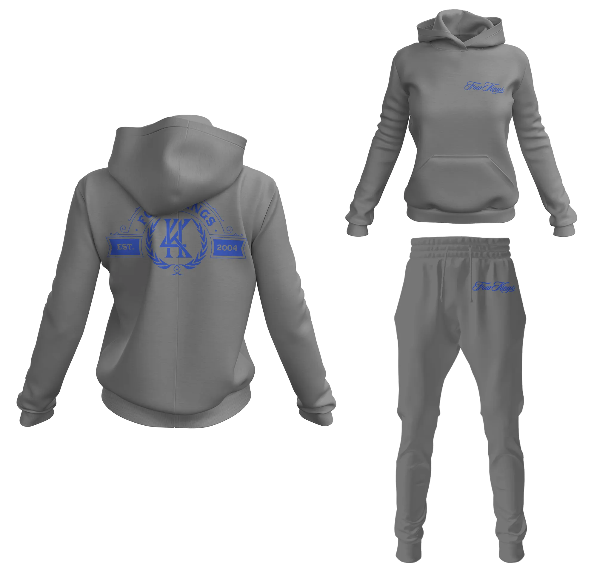 Four Kings Women's V1 Pullover Sweatsuit (Gray)