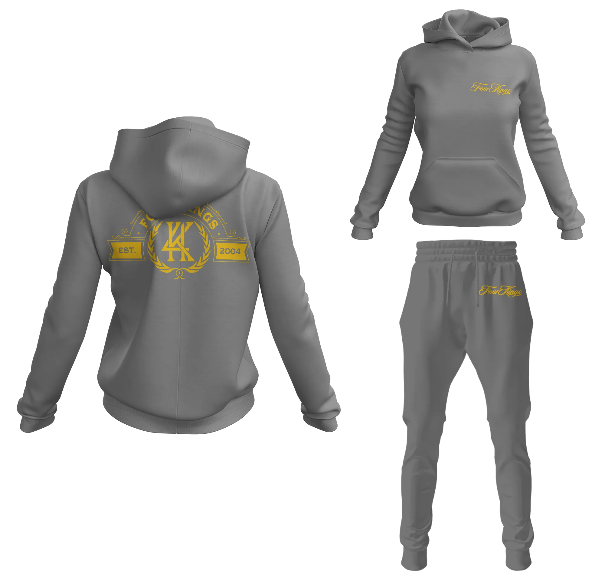 Four Kings Women's V1 Pullover Sweatsuit (Gray)
