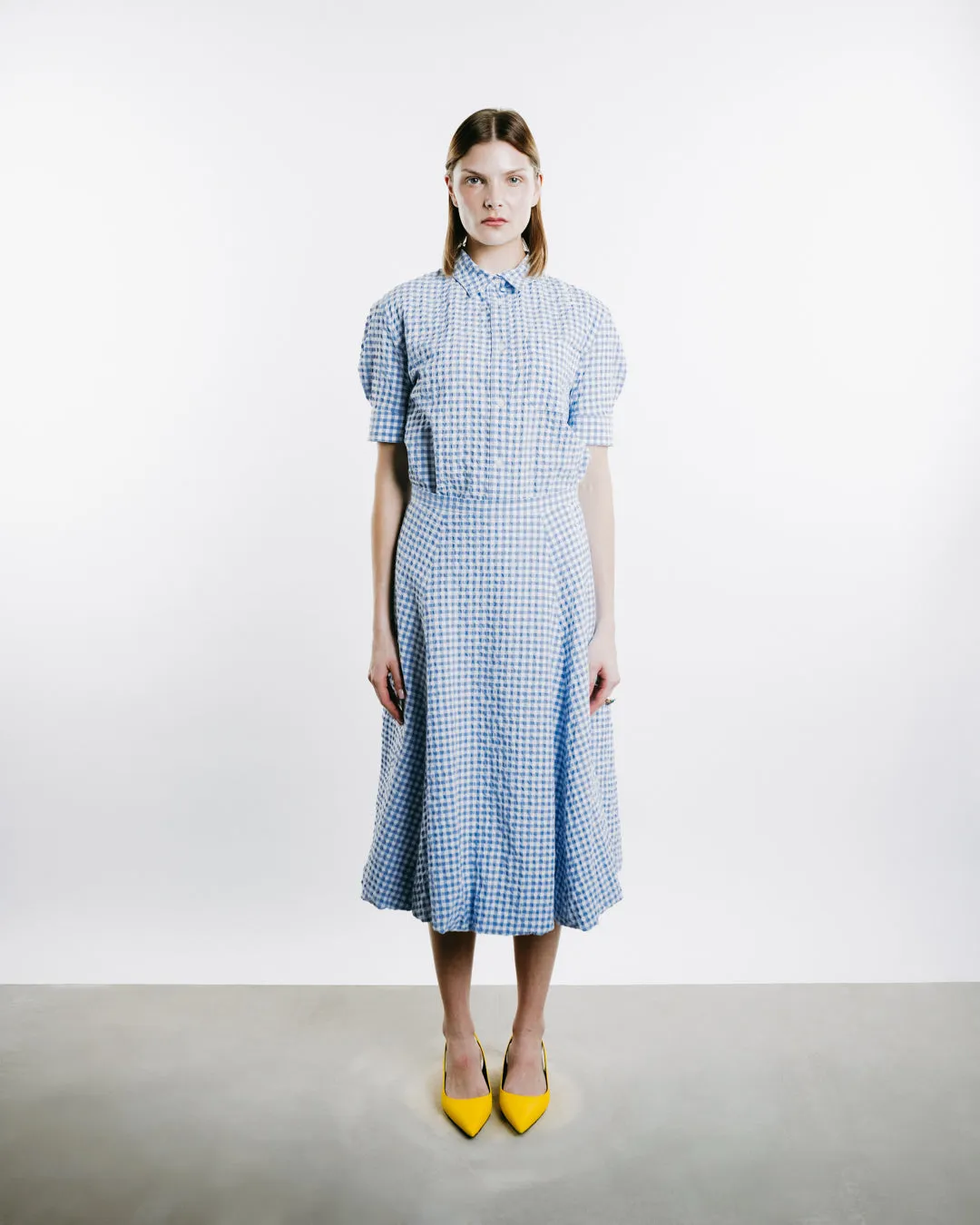 Gingham Seersucker Skirt
