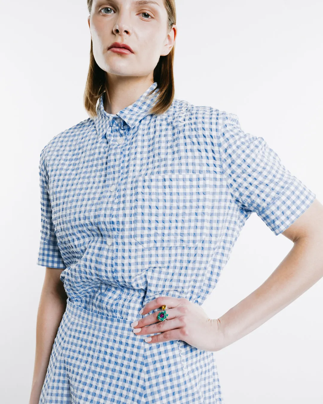 Gingham Seersucker Skirt
