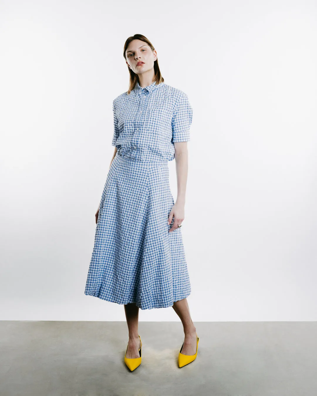 Gingham Seersucker Skirt