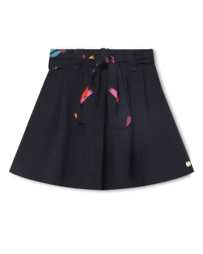 Girls Pleated Navy Skirt