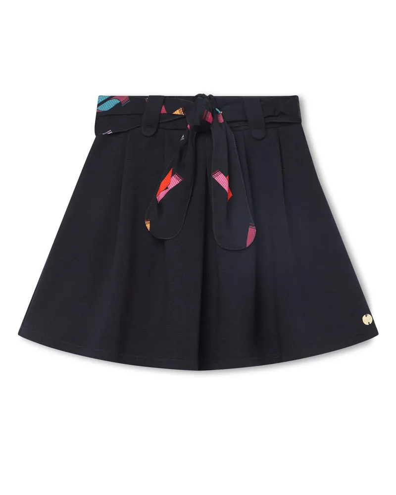 Girls Pleated Navy Skirt