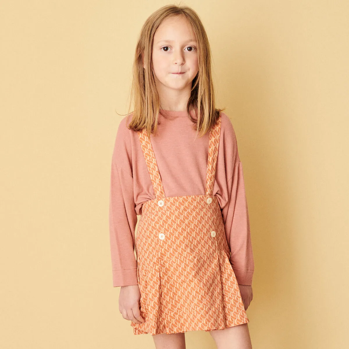 Hedera Skirt in Apricot Geo Print by Caramel - Last One In Stock - 10 Years