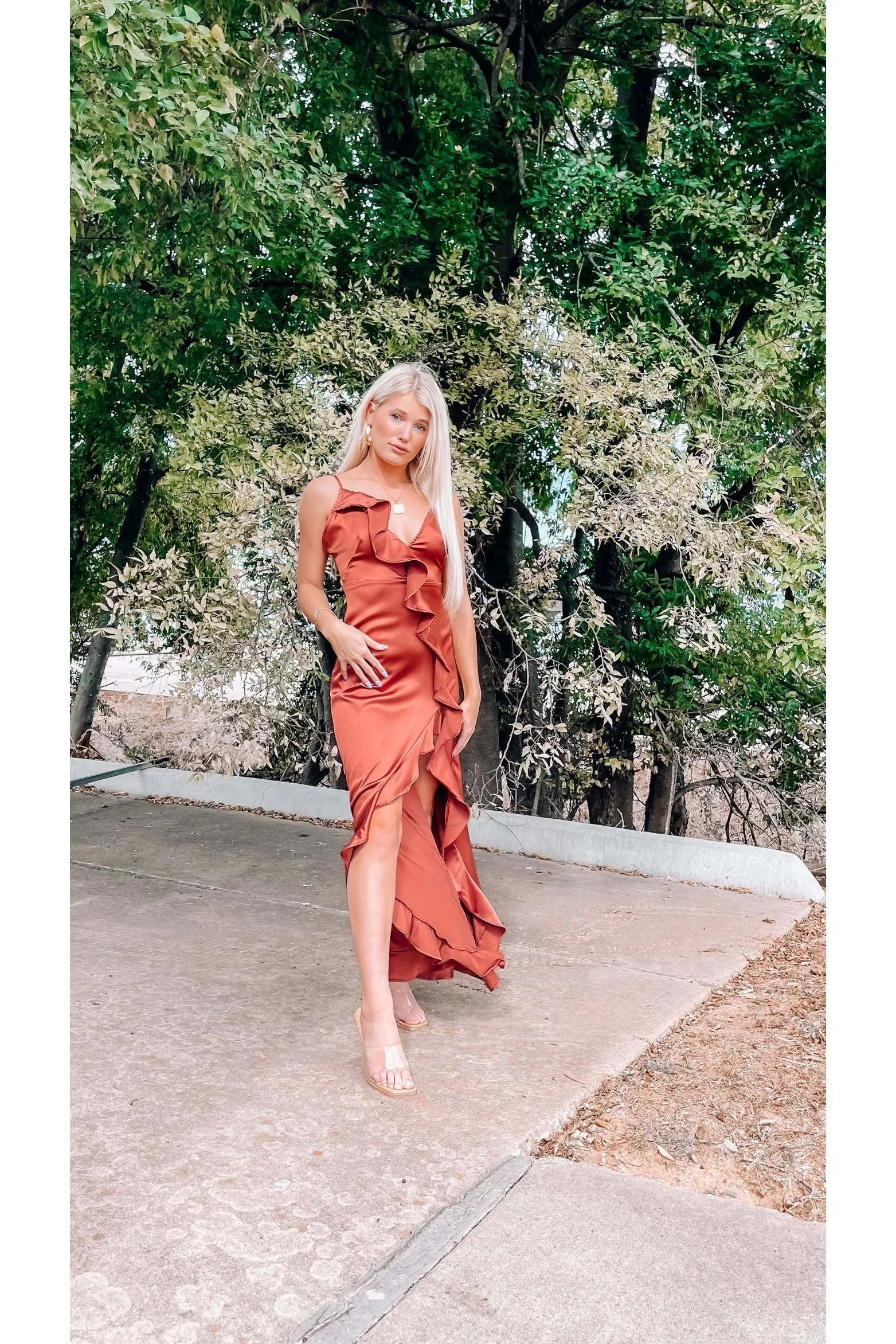 In Love Forever Ruffle Maxi Dress