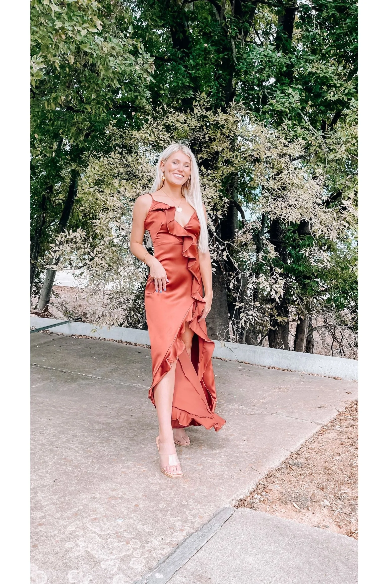 In Love Forever Ruffle Maxi Dress