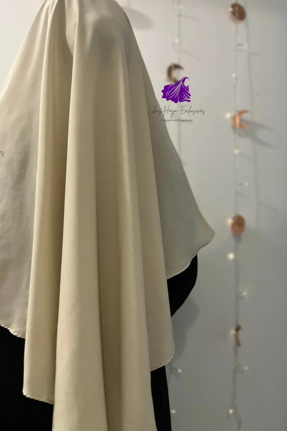 Khimar, Zahra Khimar-Single layer khimar with built in niqab-Cream