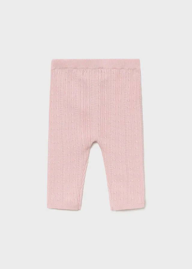 Knit Pink Cable Leggings