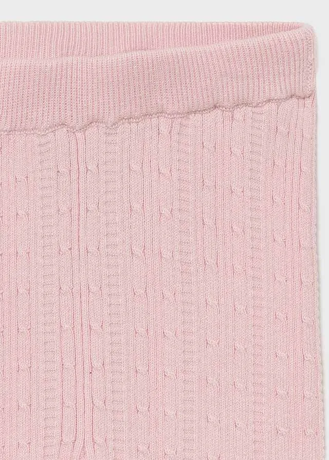 Knit Pink Cable Leggings