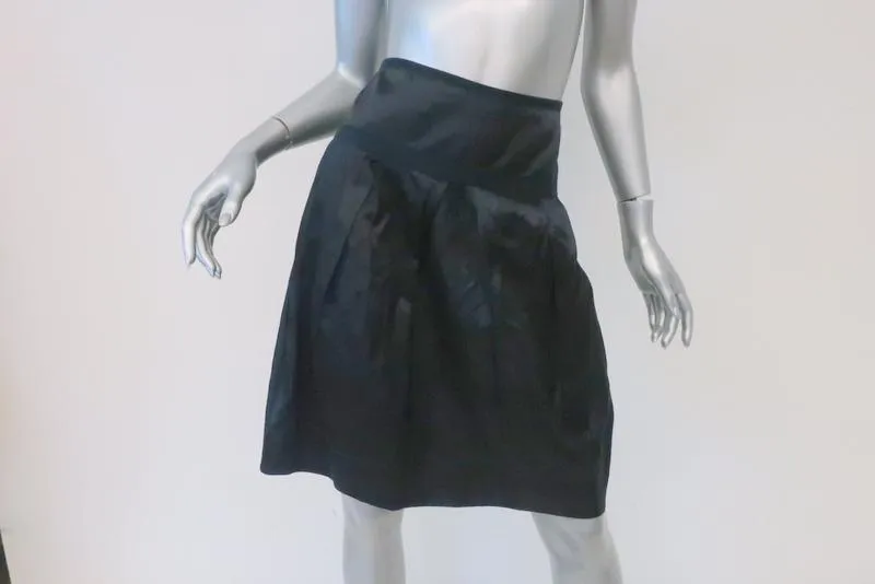 Lida Baday Skirt Navy Pleated Satin Size 4