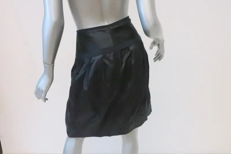 Lida Baday Skirt Navy Pleated Satin Size 4