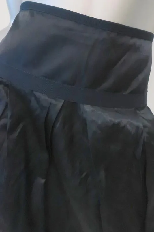 Lida Baday Skirt Navy Pleated Satin Size 4