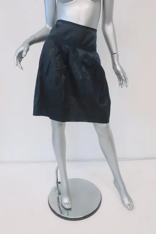Lida Baday Skirt Navy Pleated Satin Size 4