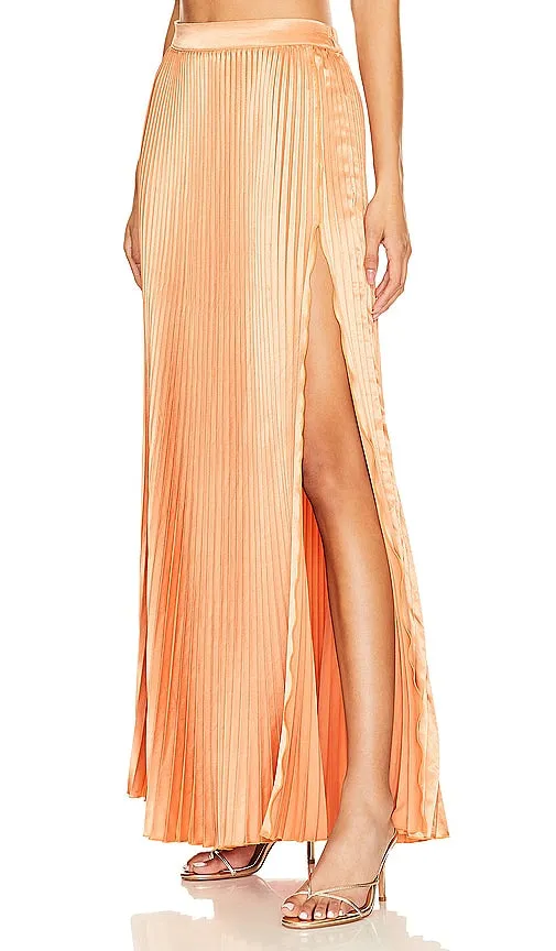 L'IDEE Romance Split Skirt in Orange