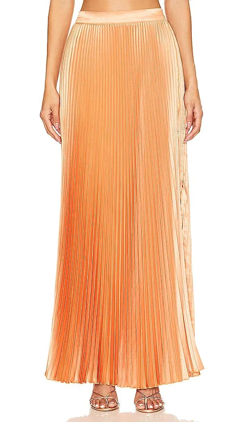 L'IDEE Romance Split Skirt in Orange