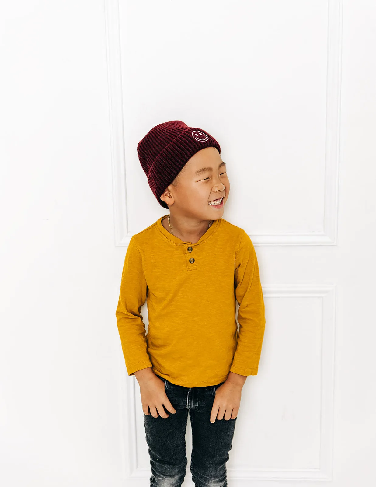 Maroon Smiley Beanie