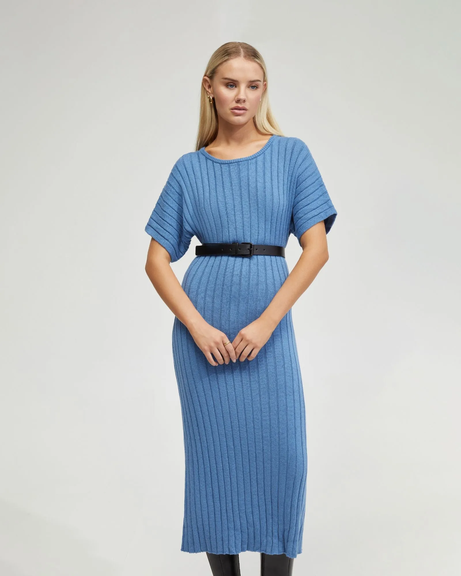 Maya Rib Short Sleeve Dress