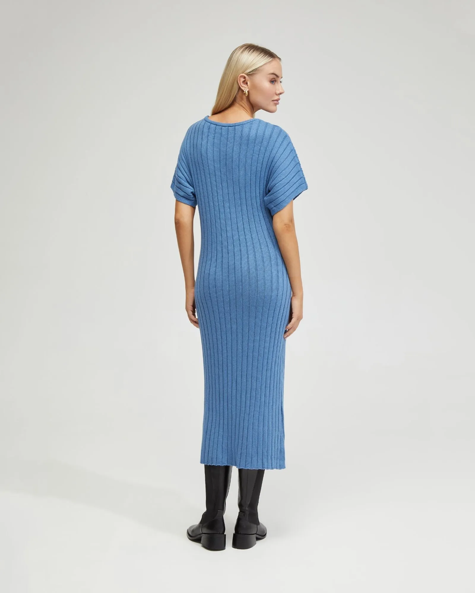 Maya Rib Short Sleeve Dress