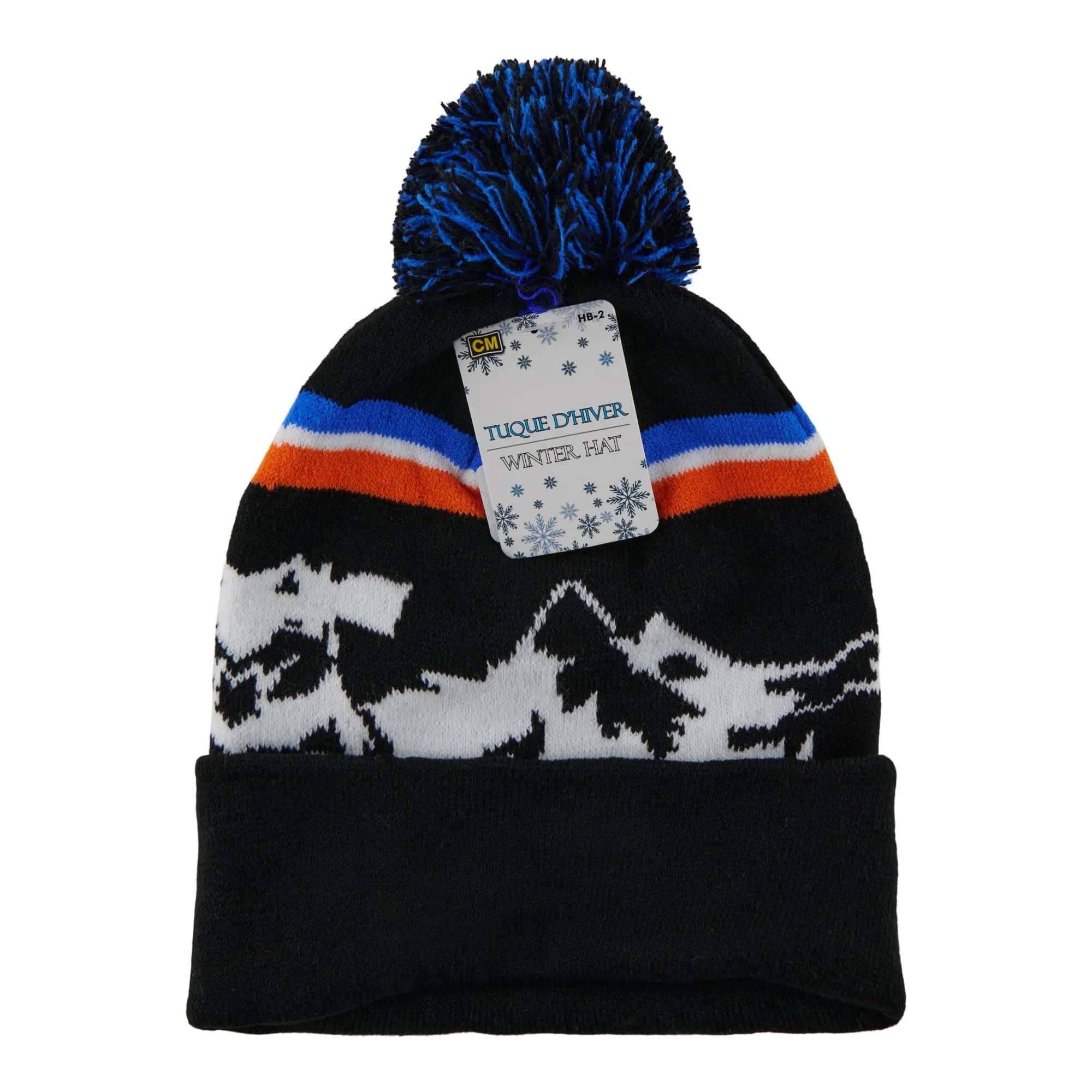 Men's Landscape Beanie With Pom Pom