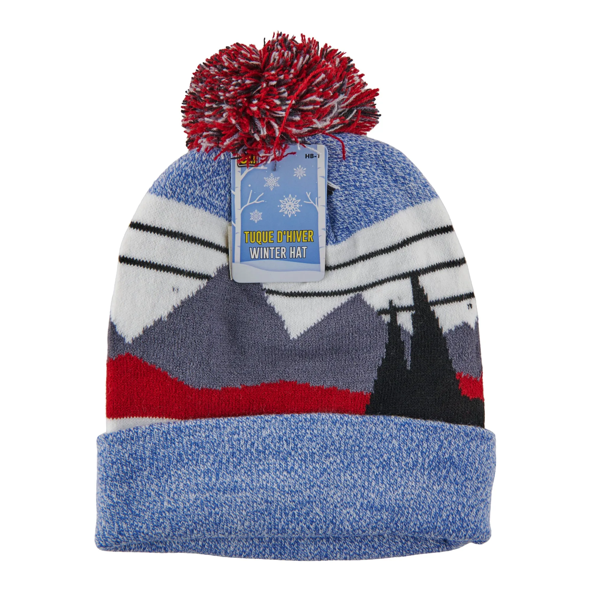 Men's Landscape Beanie With Pom Pom