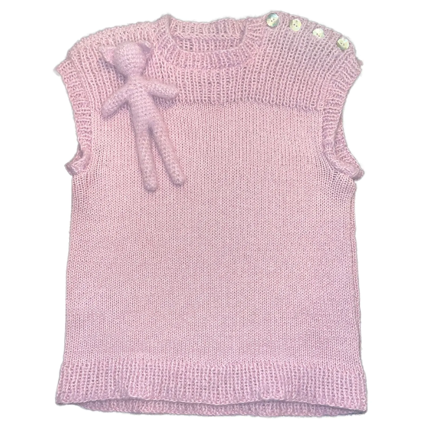 Merino Shoulder Top Pink