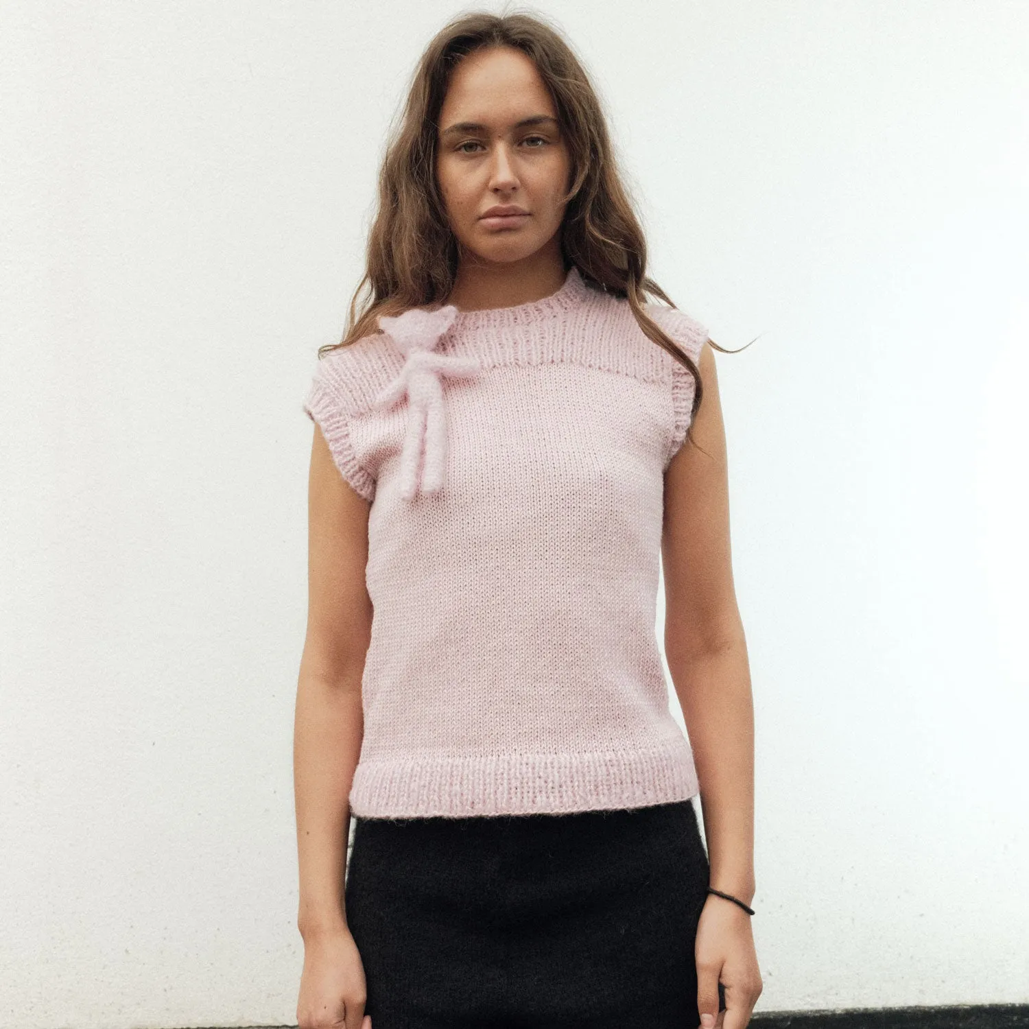 Merino Shoulder Top Pink