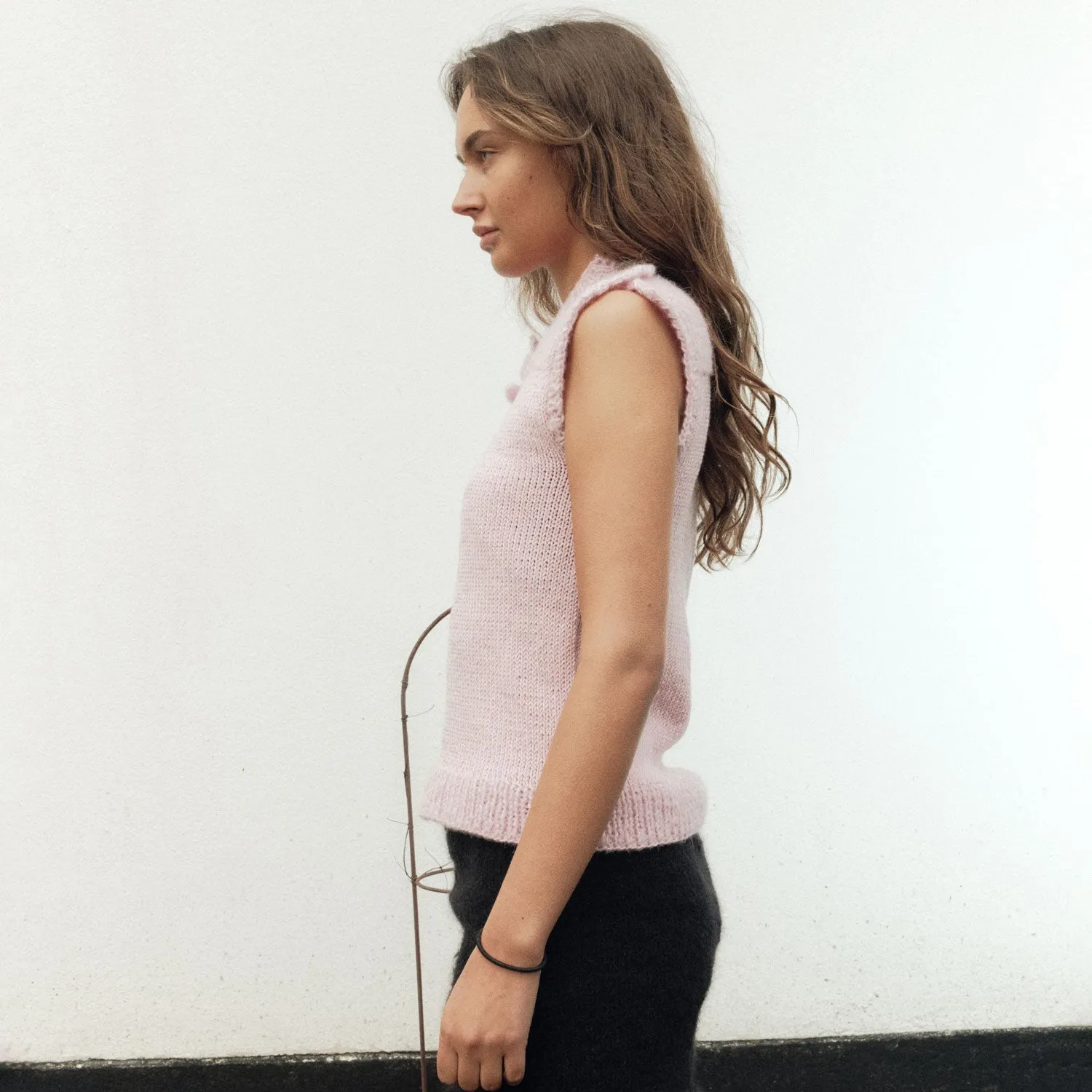 Merino Shoulder Top Pink
