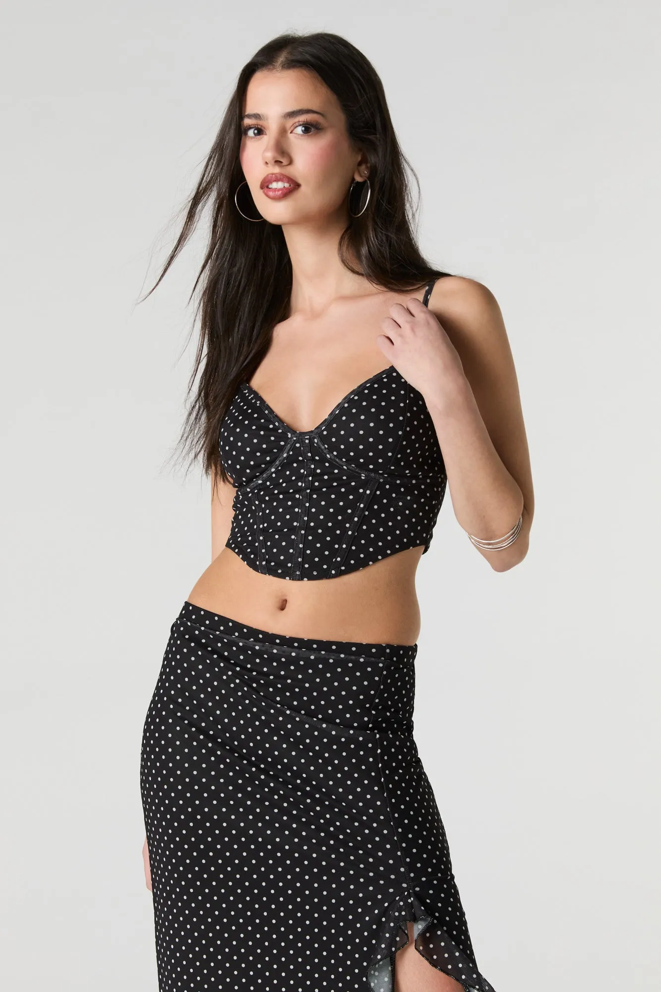 Mesh Cropped Corset Tank