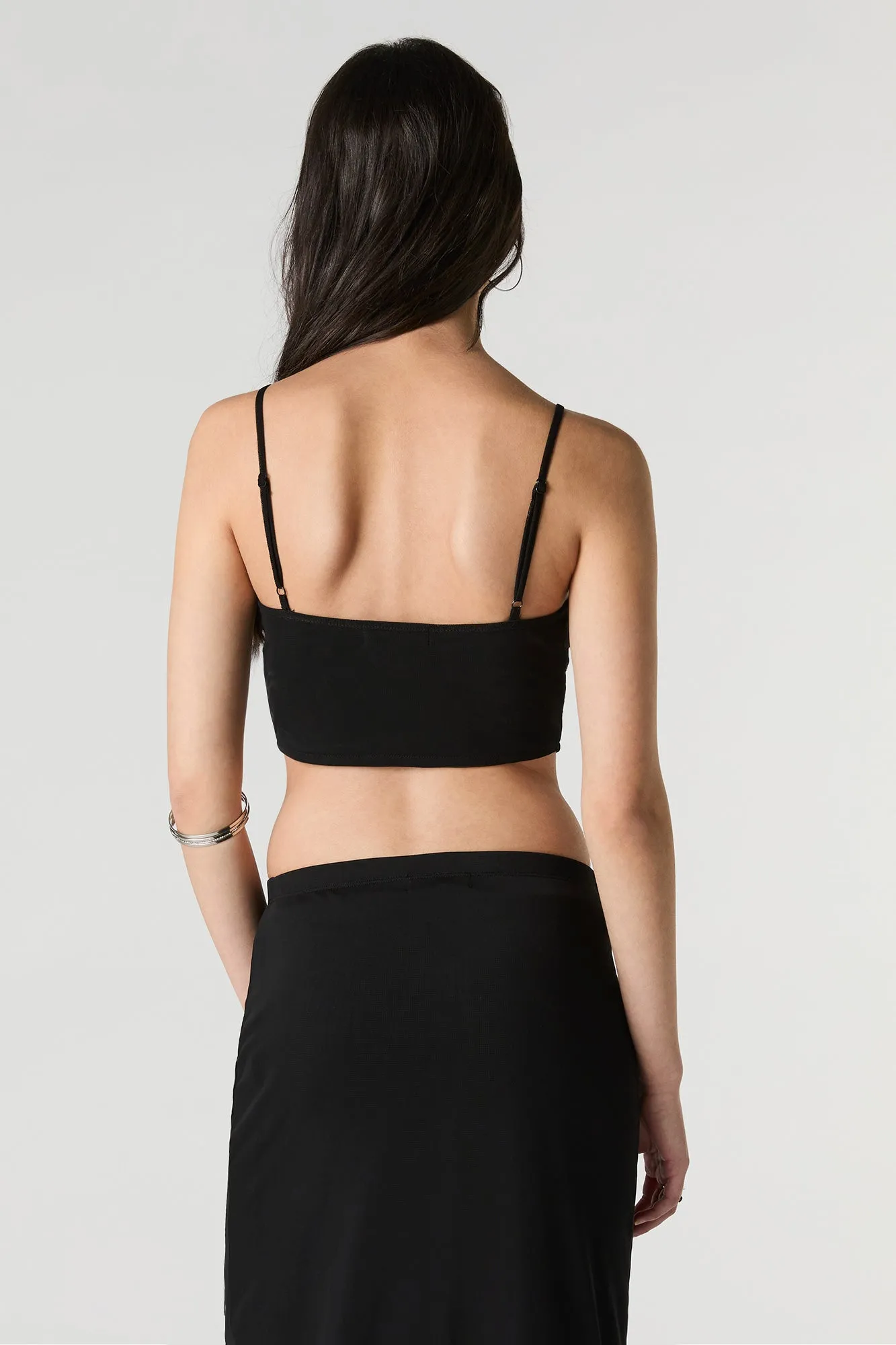 Mesh Cropped Corset Tank