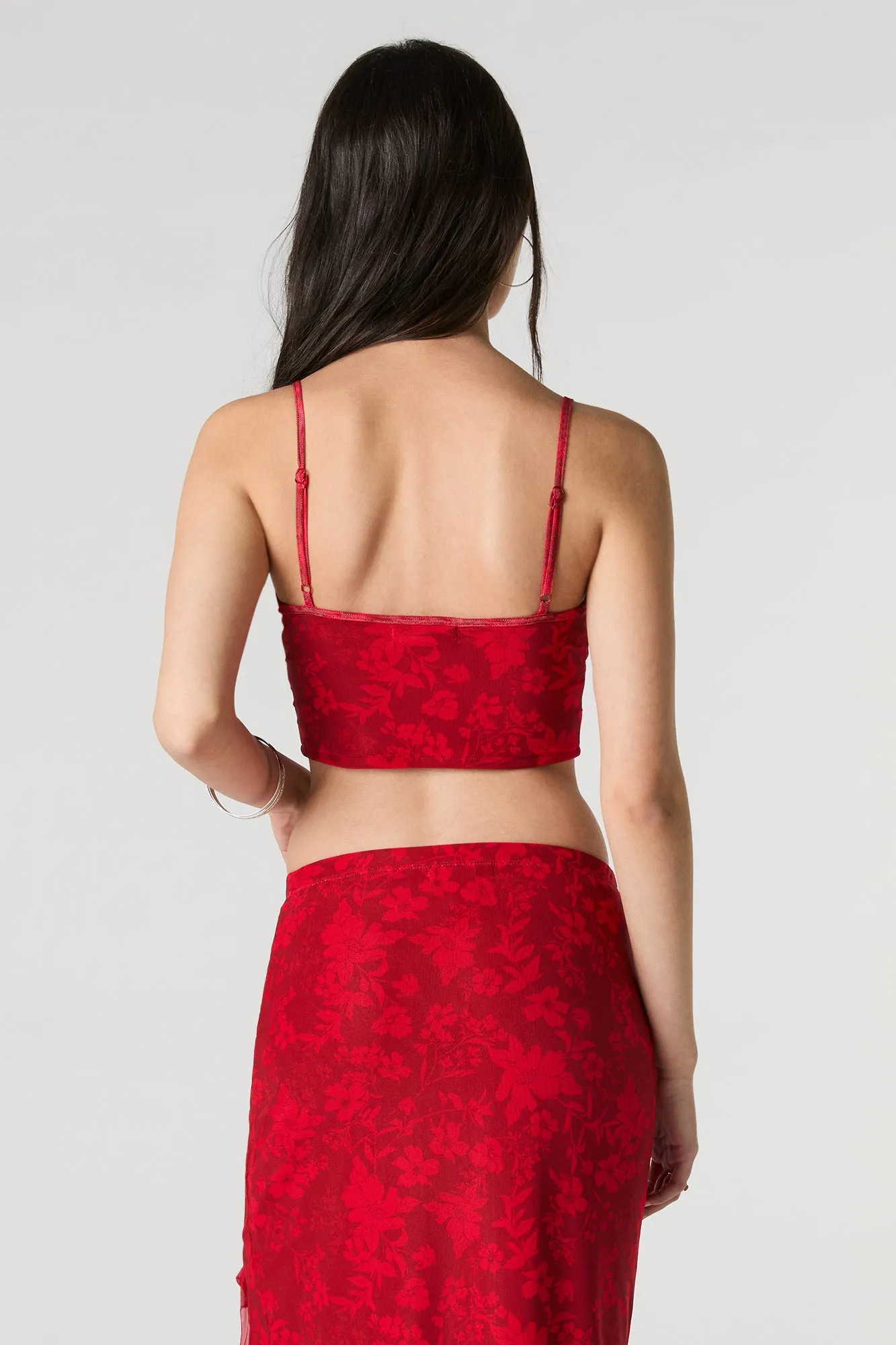 Mesh Cropped Corset Tank