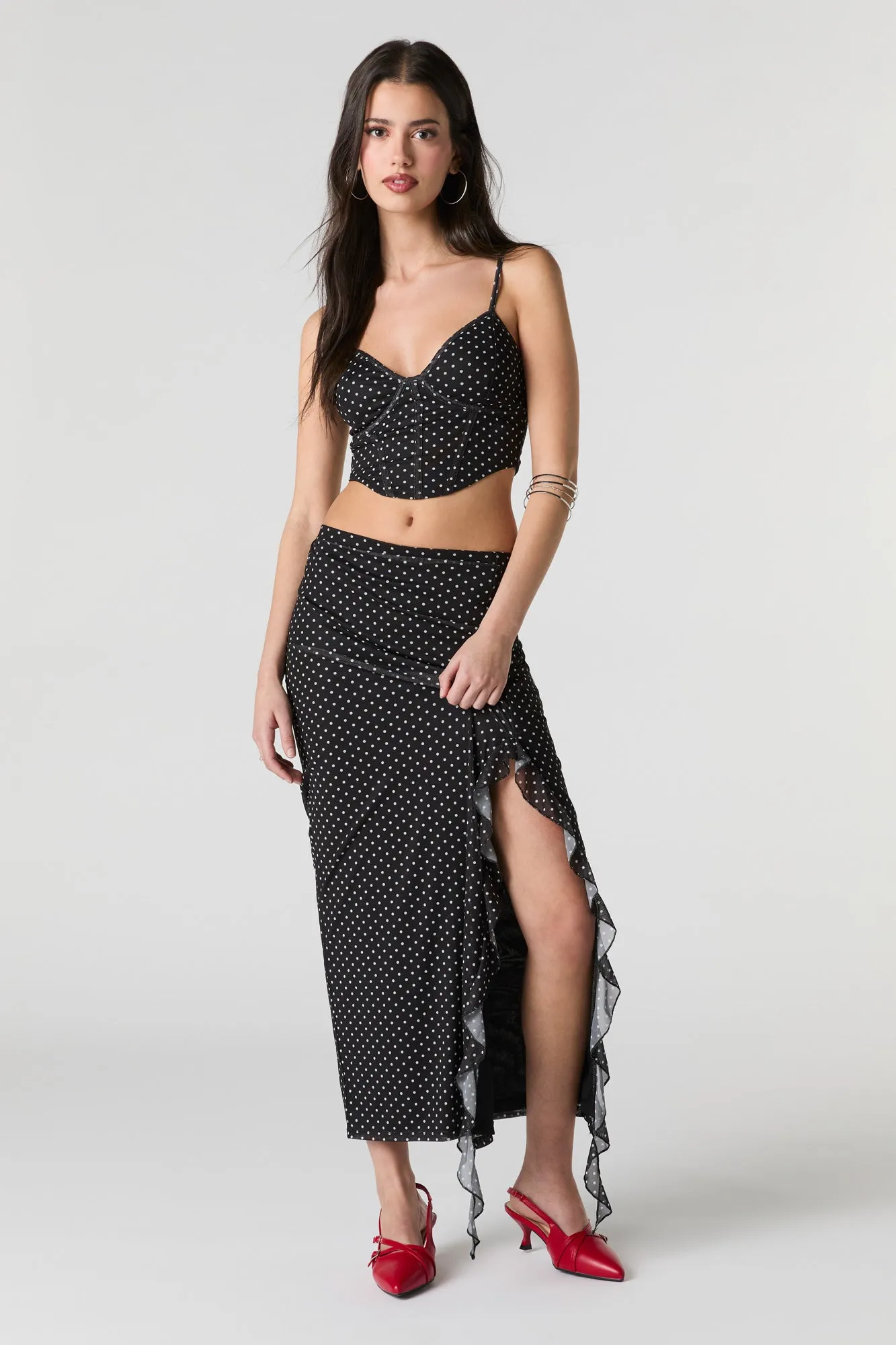 Mesh Cropped Corset Tank