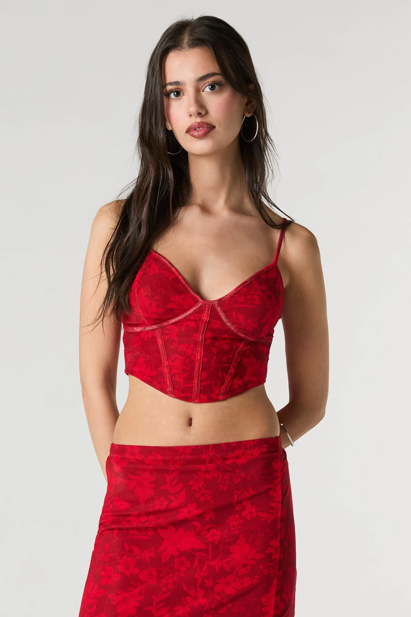 Mesh Cropped Corset Tank