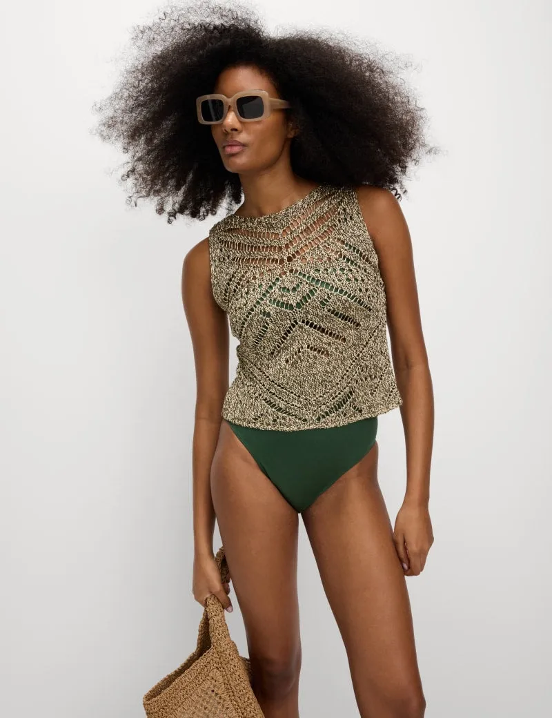 Metallic Vest With Cotton