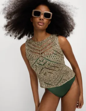 Metallic Vest With Cotton