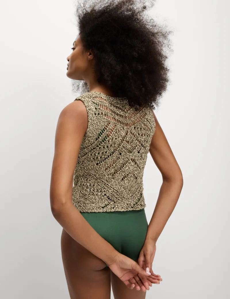 Metallic Vest With Cotton