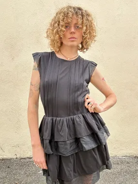 Miu Miu Black Ruffle Mini Dress