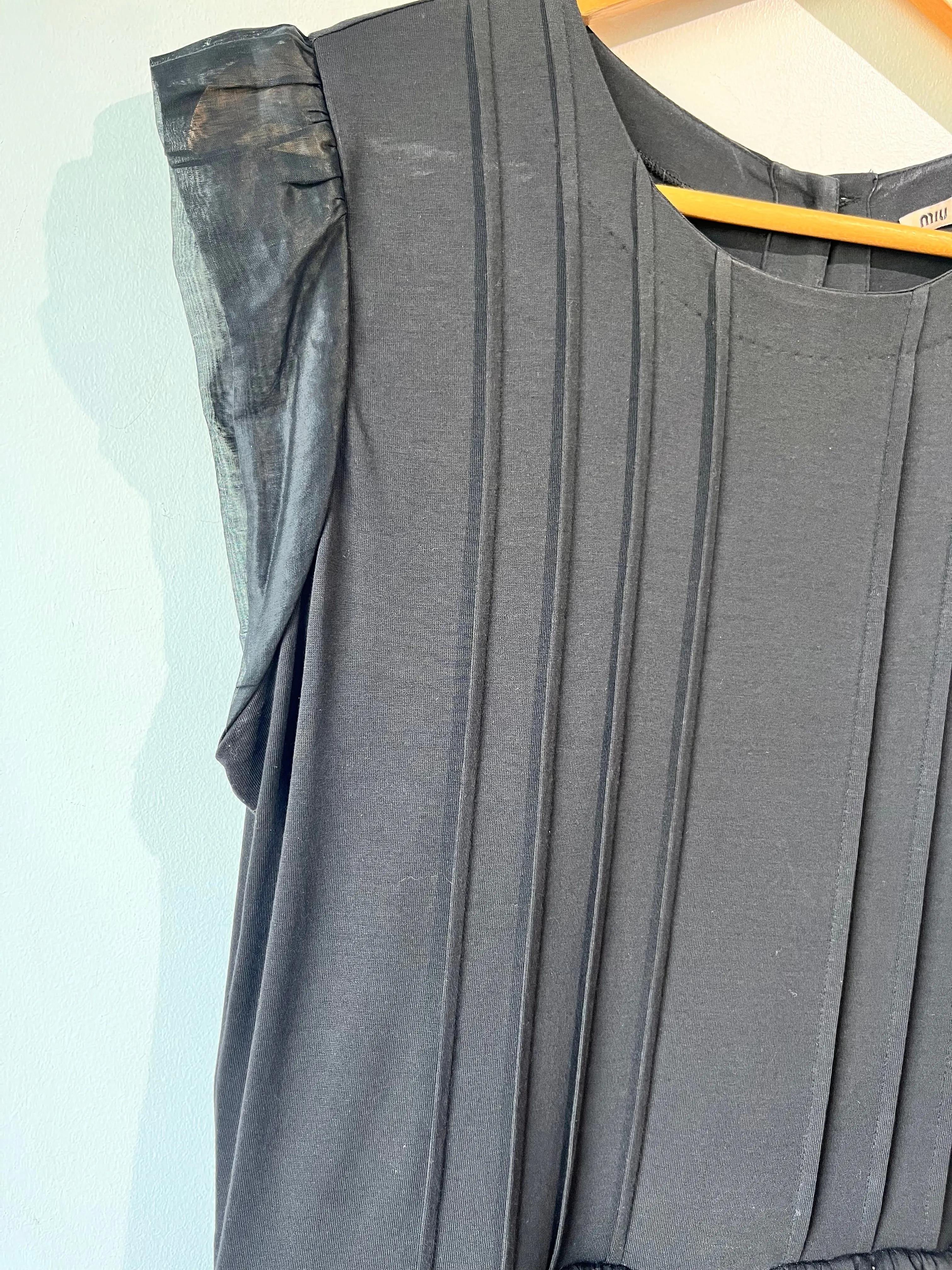 Miu Miu Black Ruffle Mini Dress